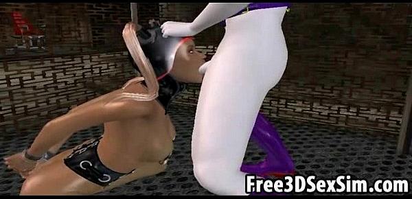  Two sexy 3D cartoon babes getting fucked by the joker